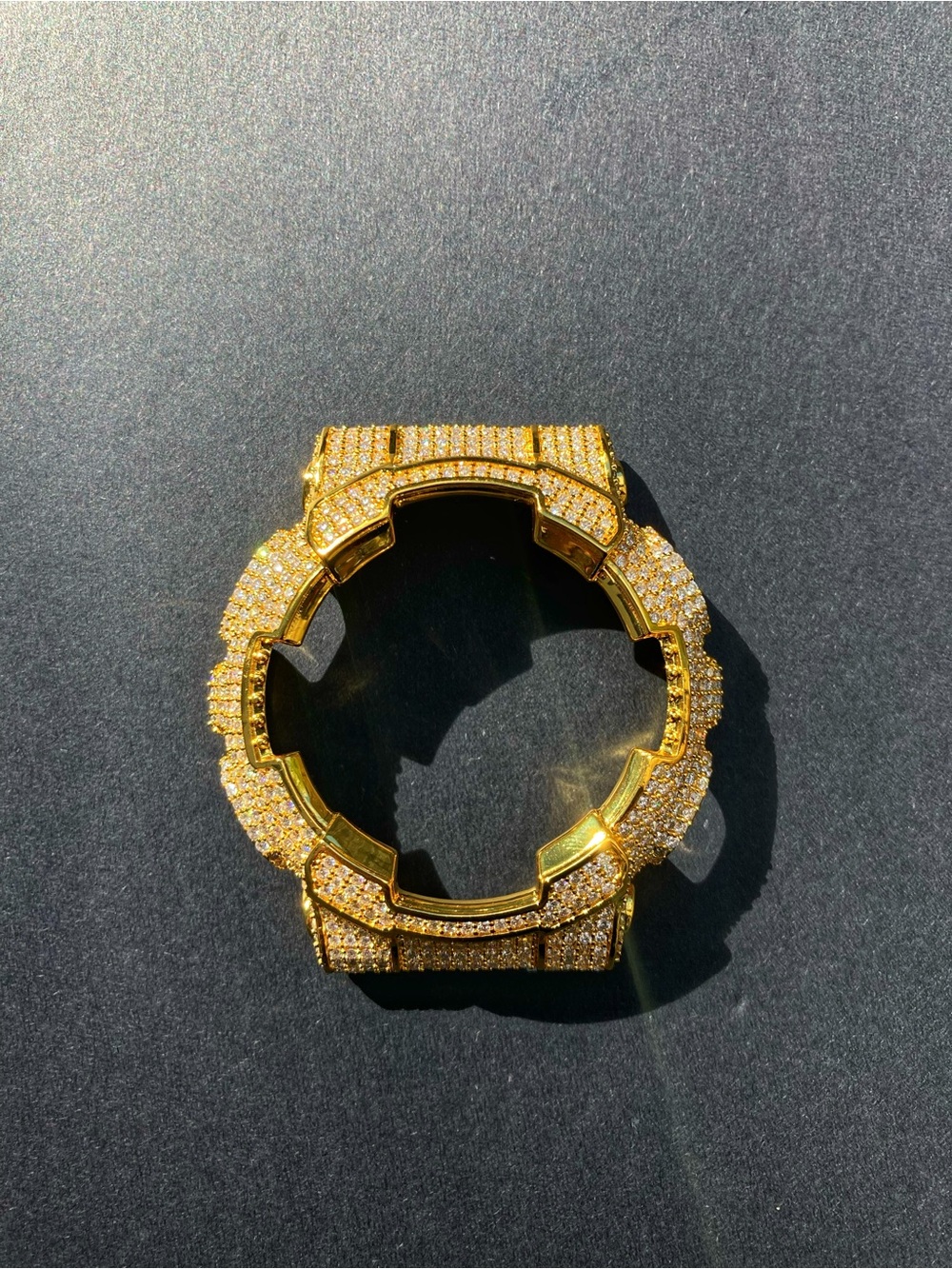 Gold Moissanite Iced Out Bezel Upgrade for G Shock Ga 110 Models